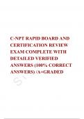 C-NPT RAPID BOARD AND CERTIFICATION REVIEW EXAM COMPLETE WITH DETAILED VERIFIED ANSWERS &lpar;100&percnt; CORRECT ANSWERS&rpar; &sol;A&plus;GRADED 