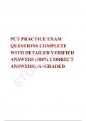 PCT PRACTICE EXAM QUESTIONS COMPLETE WITH DETAILED VERIFIED ANSWERS &lpar;100&percnt; CORRECT ANSWERS&rpar; &sol;A&plus;GRADED 