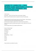 Chemistry Semester 1 Final Review Guide