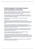 Florida Adjuster Licensing Practice Exam Questions & Answers