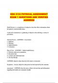  NSG 3133 PHYSICAL ASSESSMENT EXAM 1 QUESTIONS AND VERIFIED ANSWERS