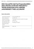 2024 Newest&vert;TSI Math Test Preperation&vert;2024-2025 UPDATE&vert; COMPLETE FREQUENTLY TESTED QUESTIONS WITH VERIFIED ANSWERS&vert;GET IT 100&percnt; ACCURATE&excl;&excl;