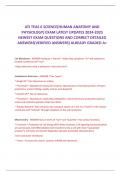 ATI TEAS 6 SCIENCE&lpar;HUMAN ANATOMY AND PHYSIOLOGY&rpar; EXAM LATEST UPDATES 2024-2025 NEWEST EXAM QUESTIONS AND CORRECT DETAILED ANSWERS&lpar;VERIFIED ANSWERS&rpar; ALREADY GRADED A&plus;