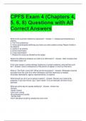 CPFS Exam 4 &lpar;Chapters 4&comma; 5&comma; 6&comma; 8&rpar; Questions with All Correct Answers 