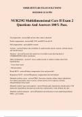 NUR2392 Multidimensional Care II Exam 2 Questions And Answers 100&percnt; Pass&period;