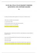 ECON 206  FINAL EXAM 2024&sol;2025 VERIFIED QUESTIONS AND ANSWERS GRADED A&plus;