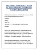 ANCC PMHNP PSYCH-MENTAL HEALTH  NP&lowbar;EXAM QUESTIONS AND DETAILED  ANSWERS &vert; 100&percnt; VERIFIED