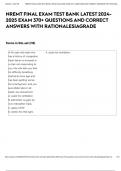 NREMT FINAL EXAM TEST BANK LATEST 2024-2025 EXAM 370&plus; QUESTIONS AND CORRECT ANSWERS WITH RATIONALES&vert;AGRADE