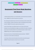 Assessment Final Exam Study Questions and Answers