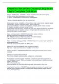 Canadian Securities Course &lpar;CSC&rpar; Exam 2 with Complete Solutions