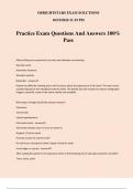 Practice Exam Questions And Answers 100&percnt; Pass