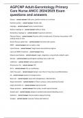 AGPCNP Adult-Gerontology Primary Care Nurse ANCC 2024&sol;2025 Exam questions and answers