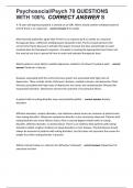 Psychosocial&sol;Psych 70 QUESTIONS WITH 100&percnt;  CORRECT ANSWER S