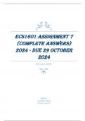 ECS1601 Assignment 7 &lpar;COMPLETE ANSWERS&rpar; 2024 - DUE 29 October 2024