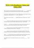 WGU C426 Healthcare Values and Ethics 2024