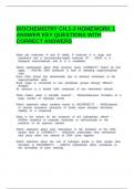 BIOCHEMISTRY CH&period;1-3 HOMEWORK 1 ANSWER KEY QUESTIONS WITH CORRECT ANSWERS