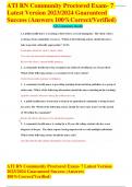 ATI RN Community Proctored Exam- 7 Latest Version 2023&sol;2024 Guaranteed Success  WITH VERYFIED ANSWERS