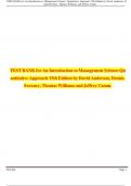 TEST BANK for An Introduction to Management Science&colon; Quantitative Approach 15th Edition by David Anderson&comma; Dennis Sweeney&comma; Thomas Williams and Jeffrey Camm&period;