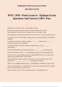 PSYC 2070 - Final &lpar;exam 4&rpar; - Epilogue Exam Questions And Answers 100&percnt; Pass