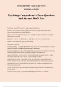 Psychology Comprehensive Exam Questions And Answers 100&percnt; Pass