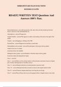 RDAEF2 WRITTEN TEST Questions And Answers 100&percnt; Pass