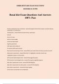 Renal diet Exam Questions And Answers 100&percnt; Pass