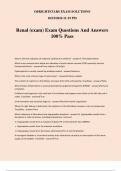 Renal &lpar;exam&rpar; Exam Questions And Answers 100&percnt; Pass
