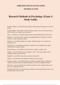 Research Methods in Psychology &lpar;Exam 1&rpar; Study Guide&period;