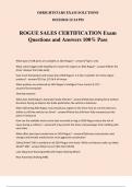 ROGUE SALES CERTIFICATION Exam Questions and Answers 100&percnt; Pass