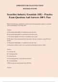 Securities Industry Essentials &lpar;SIE&rpar; - Practice Exam Questions And Answers 100&percnt; Pass