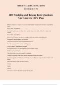SDV Studying and Taking Tests Questions And Answers 100&percnt; Pass
