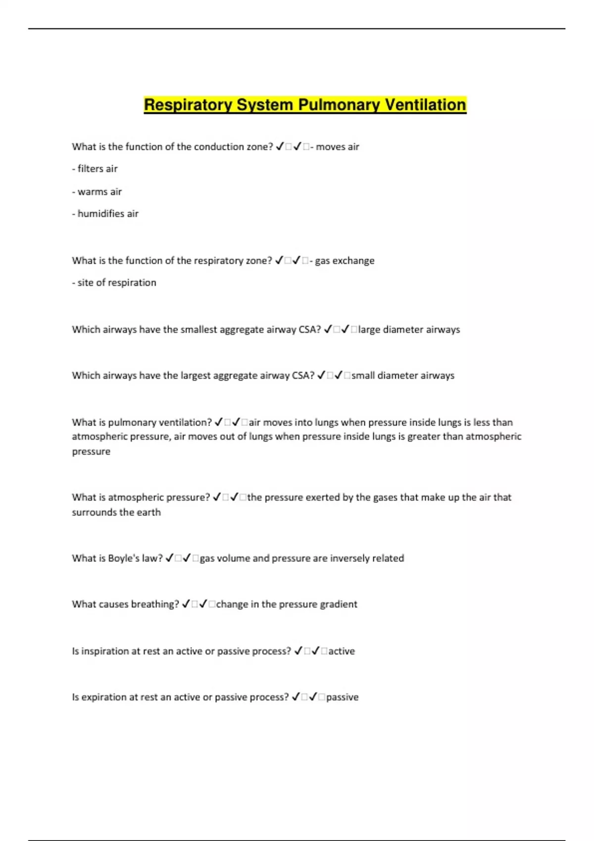 Respiratory System Pulmonary Ventilation - Respiratory System Pulmonary ...