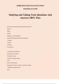 Studying and Taking Tests Questions And Answers 100&percnt; Pass
