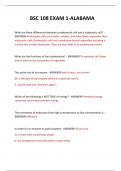  BSC 108 EXAM 1-ALABAM AQUESTIONS AND ANSWERS 2024