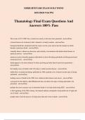 Thanatology Final Exam Questions And Answers 100&percnt; Pass
