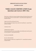 VERSA SALES CERTIFICATION Exam Questions and Answers 100&percnt; Pass