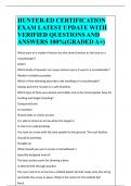 HUNTER-ED CERTIFICATION EXAM LATEST UPDATE WITH VERIFIED QUESTIONS AND ANSWERS 100&percnt;&lpar;GRADED A&plus;&rpar;
