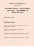 WasteWater Operator Certification Study Guide Grade 1 Exam Questions And Answers 100&percnt; Pass&period;