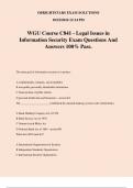WGU Course C841 - Legal Issues in Information Security Exam Questions And Answers 100&percnt; Pass&period;