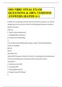 SDS NBRC FINAL EXAM QUESTIONS & 100&percnt; VERIFIED ANSWERS &lpar;RATED A&plus;&rpar;