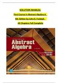 SOLUTION MANUAL First Course in Abstract Algebra A  8th Edition by John B&period; Fraleigh  All Chapters Full Complete