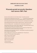 Wisconsin permit test practice Questions And Answers 100&percnt; Pass