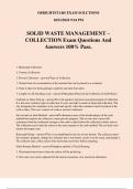 SOLID WASTE MANAGEMENT &ndash; COLLECTION Exam Questions And Answers 100&percnt; Pass&period;