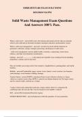 Solid Waste Management Exam Questions And Answers 100&percnt; Pass&period;