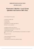 Wastewater Collection - Level 1 Exam Questions And Answers 100&percnt; Pass&period;