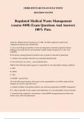 Regulated Medical Waste Management &lpar;course &num;498&rpar; Exam Questions And Answers 100&percnt; Pass&period;