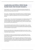 Leadership and Ethics D016 Study Guide Exam And Actual Answers&period;&period;