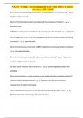 NASM Weight Loss Specialist Exam with 100&percnt; Correct Answers 2024&sol;2025