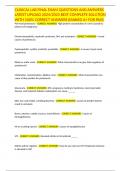 CLINICAL LAB FINAL EXAM QUESTIONS AND ANSWERS LATEST UPLOAD 2024&sol;2025 BEST COMPLETE SOLUTION WITH 100&percnt; CORRECT ANSWERS RANKED A&plus; FOR PASS