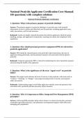 National Pesticide Applicator Certification Core Manual&vert; 105 questions&vert; with complete solutions &bull;&Tab;Course &bull;&Tab;National Pesticide Applicator Certification 1&period; Question&colon; What is the primary purpose of pesticide labeling&quest; Answer&colon; The primary purpose of pesticide